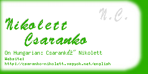 nikolett csaranko business card